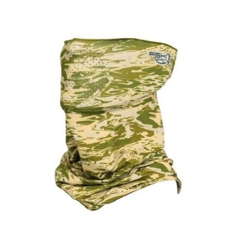 Fish Monkey Fishing Sun Gaiter Face Guard Performance UPF 50 Green Water Camo|A3