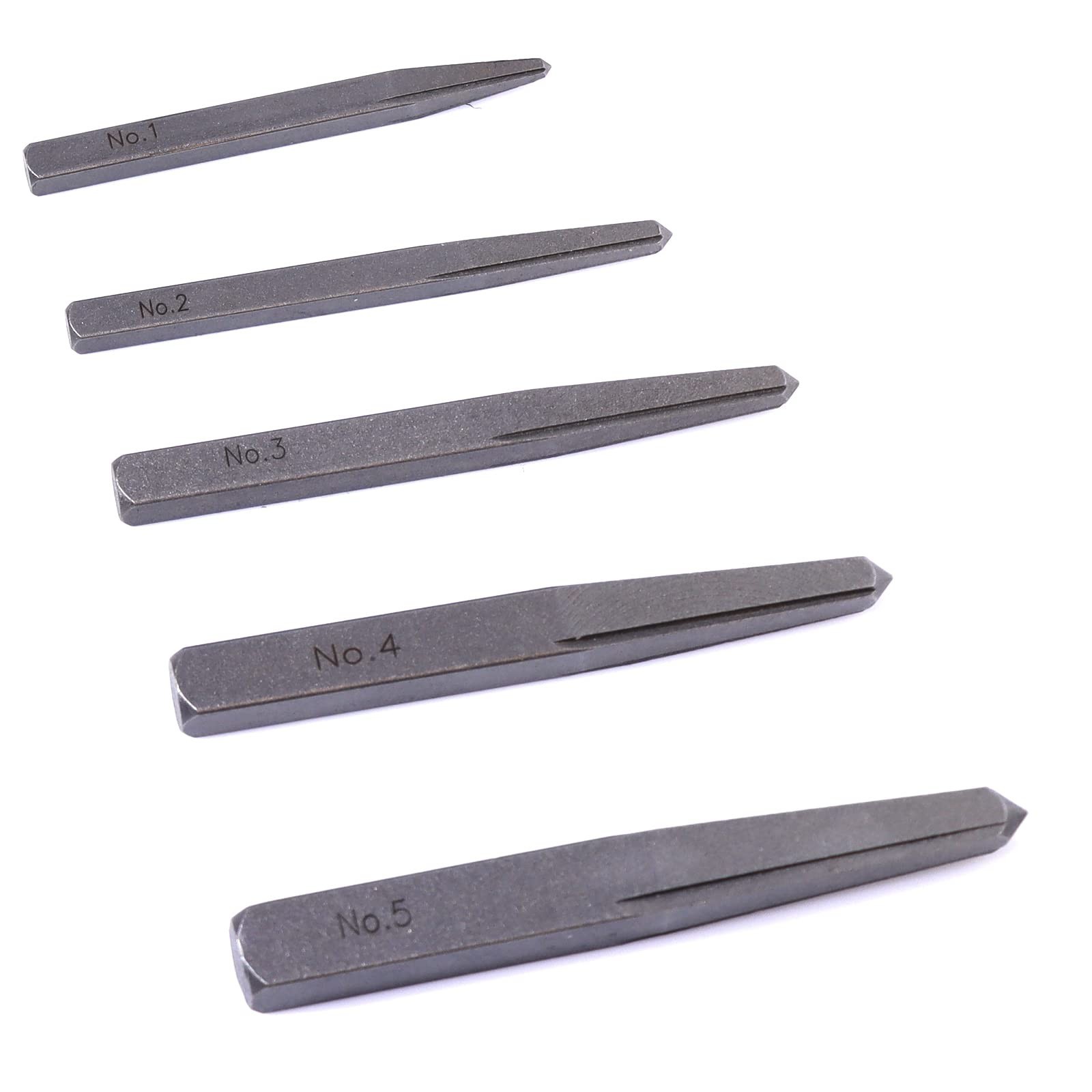 5 Pieces Easy Out Bolt Extractor Set, Straight Fluted Screw Extractor, Broken...