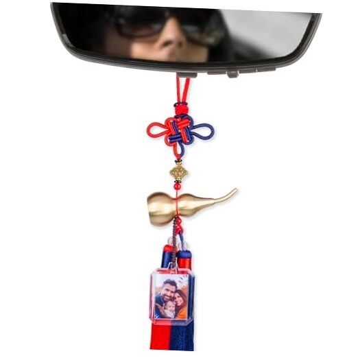 Lucky Gourd Car Rearview Mirror Hanging Accessories, Lucky Car Picture Frame,