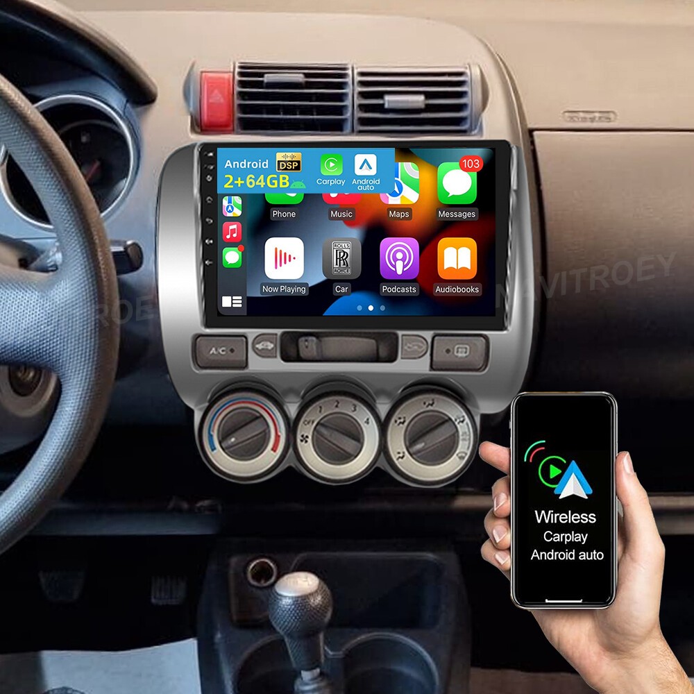 9" For Honda Fit 206-2008 Android 15.0 CarPlay Car Stereo Radio BT GPS Navi Wifi