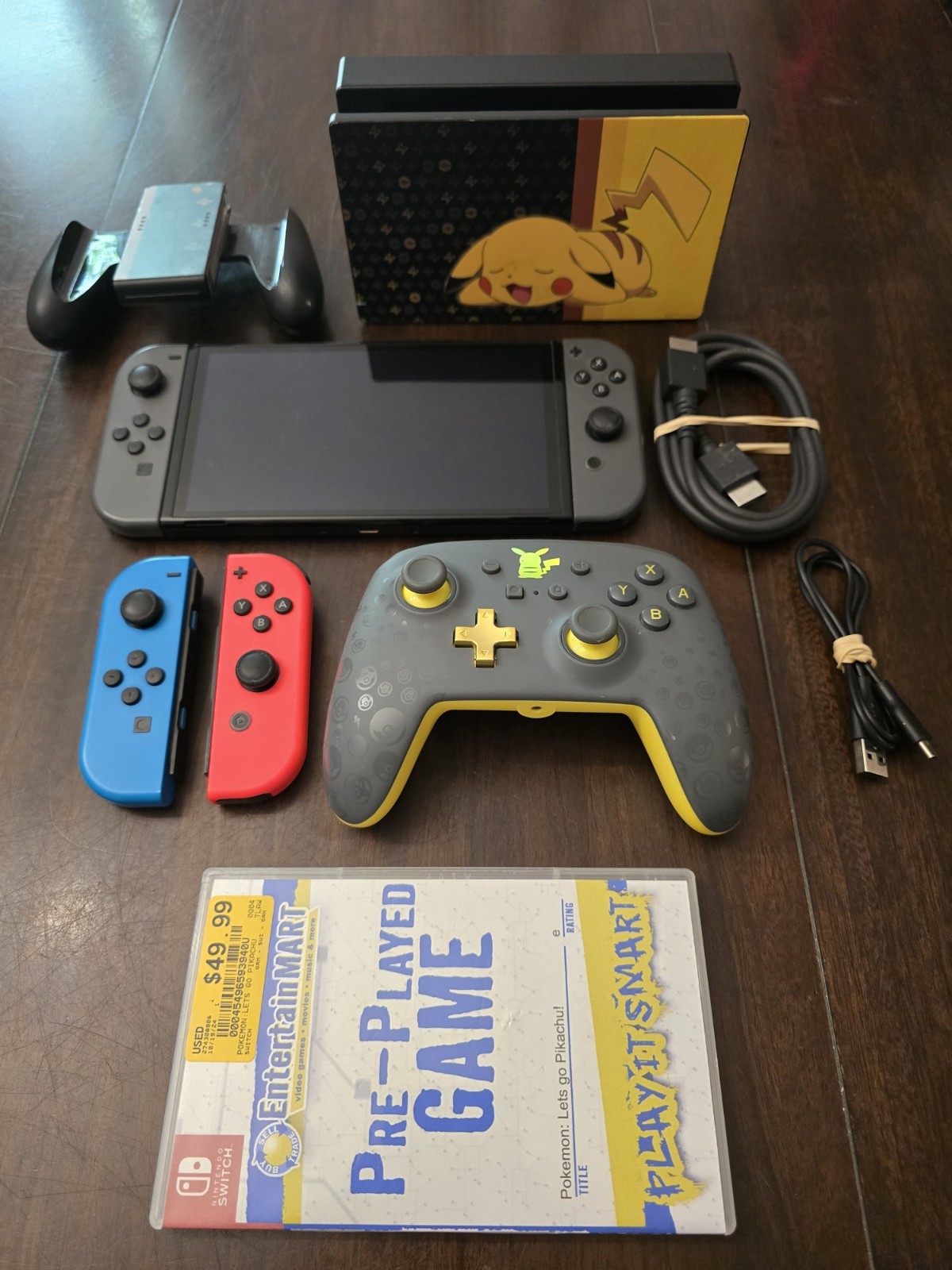 Nintendo Switch OLED Video Game System w/ Pokemon Game and Pikachu Accessories