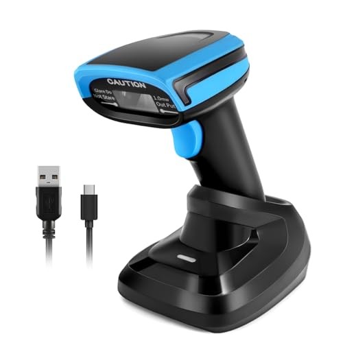 Barcode Scanner Wireless, 1D Laser Barcode Reader with Stand 1D-652WL-Wireless