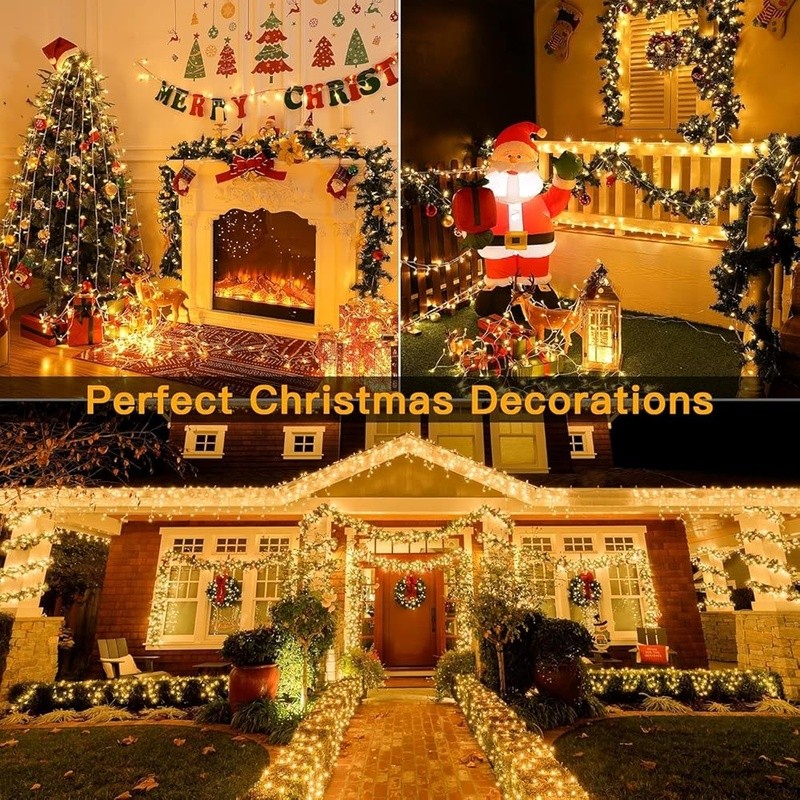 Outdoor LED String Lights 328ft Dimmable Waterproof Timer 8 Lighting Modes New
