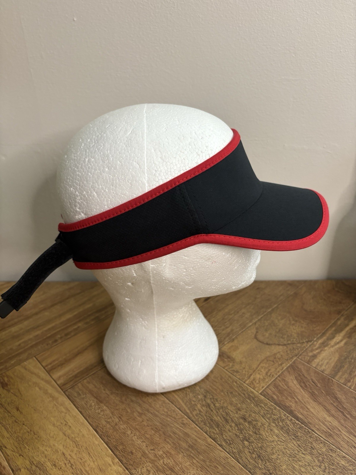 Pacific Headwear Lite 510V Visor Hat Black Red Adjustable Men’s Women’s EUC #149