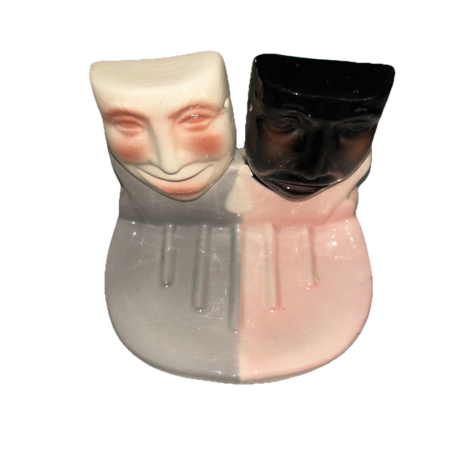 RARE 1987 Vintage Ronnie's Ceramic Company Comedy Tragedy Mask Hanging Soap Dish