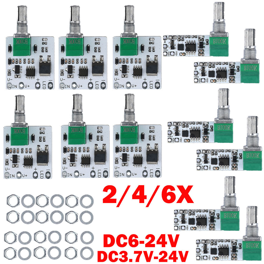 2/4/6Pcs LED Mini Dimmer Constant Voltage Module Stepless Knob Potentiometer DIY