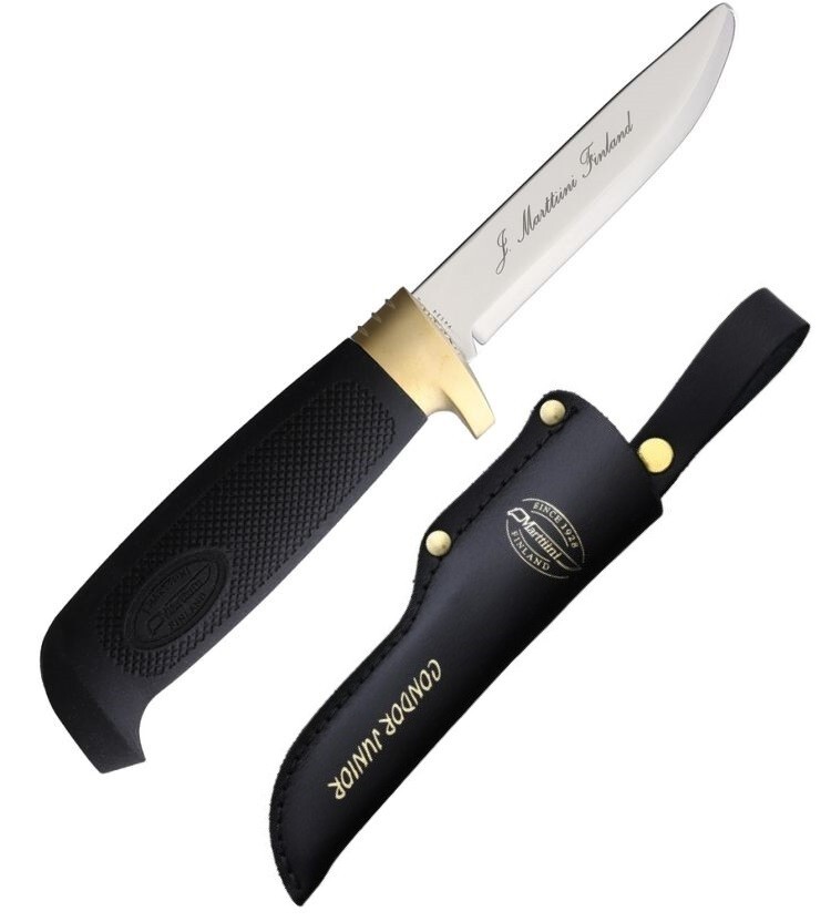 Marttiini Condor Junior Fixed Knife 3.13" Stainless Blade Black Rubber Handle