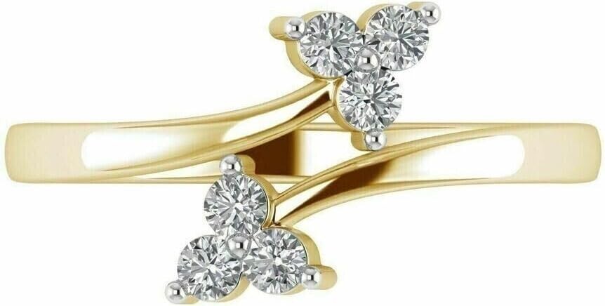 2 Ct Round Lab Created Diamond Adjustable Women Toe Ring 14k Yellow Gold Plated