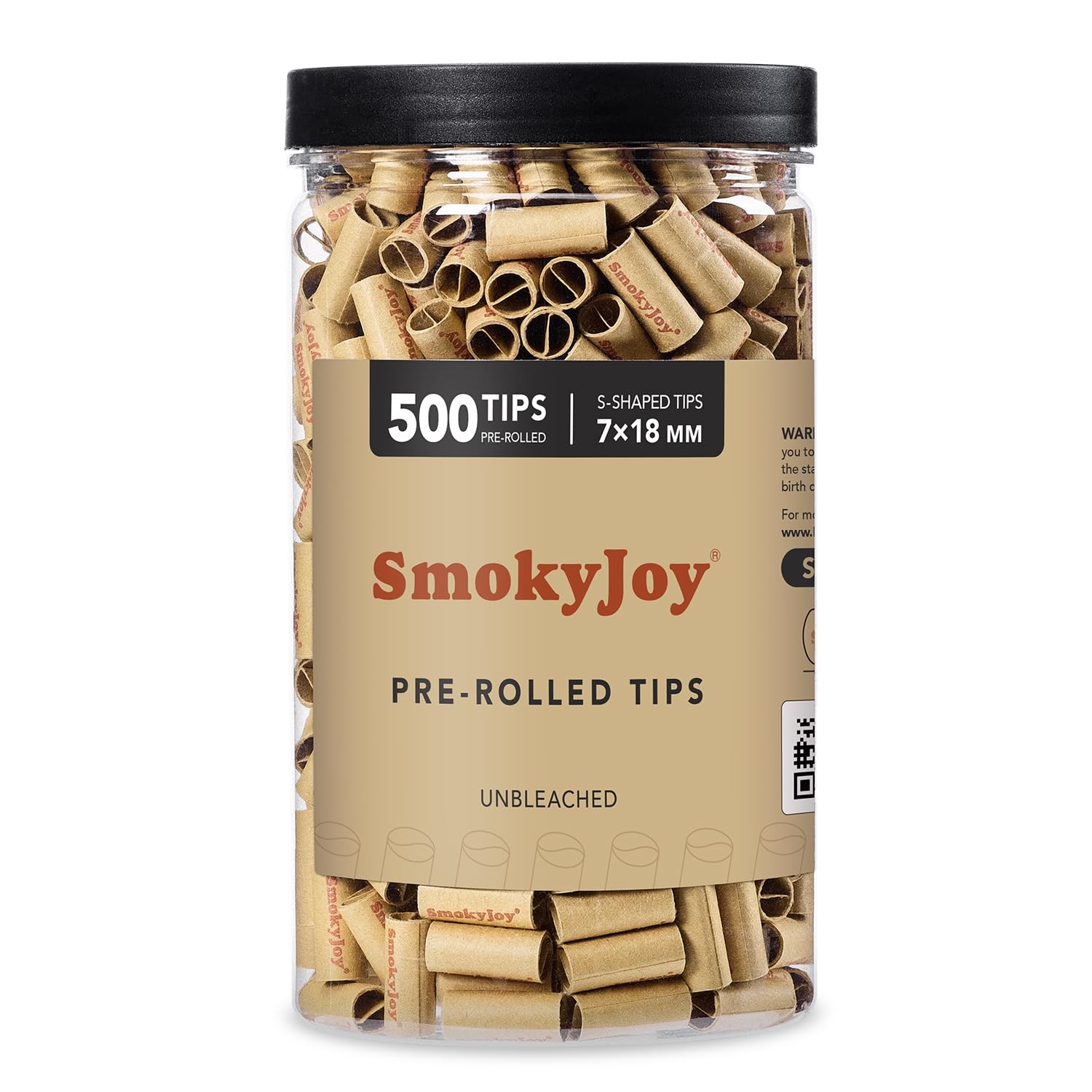 500 Pcs 7mm Natural Unbleached Pre Rolled Filter Tips for Rolling Paper