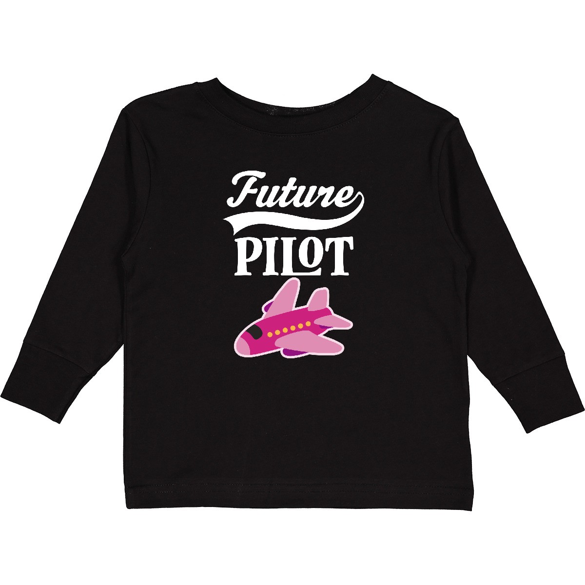 Inktastic Future Pilot Girls Airplane Career Toddler Long Sleeve T-Shirt Plane