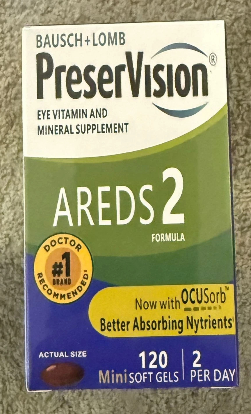 BB 2/2027 PreserVision Areds 2 Eye Vitamin and Mineral- 120 Softgels.