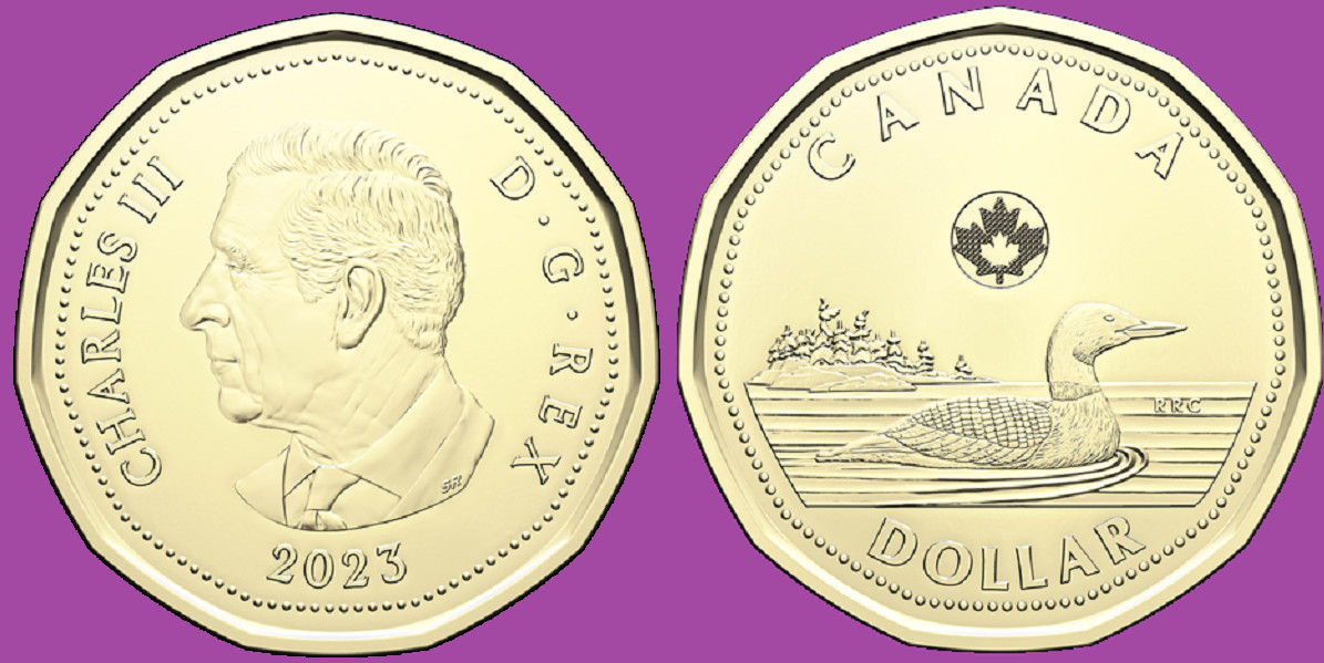 2023 Canada One Dollar Loonie Coin King Charles III Mint UNC. $1 Loon