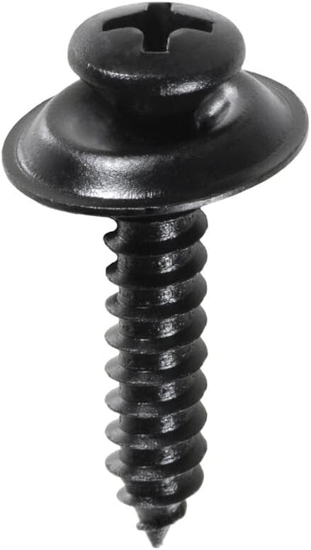 Auveco  11792 #10 X 1" Phillips Oval #8 Head AB Tapping SEMS - Black. Qty 50.