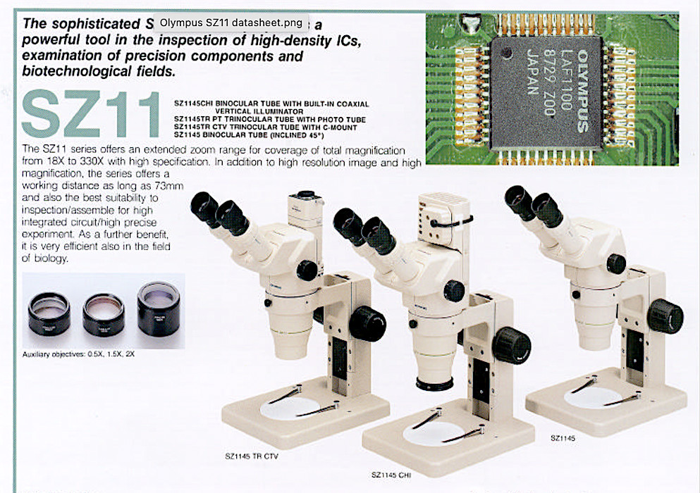Olympus SZ-1145 Stereo Microscope with Focusable Specimen Stage
