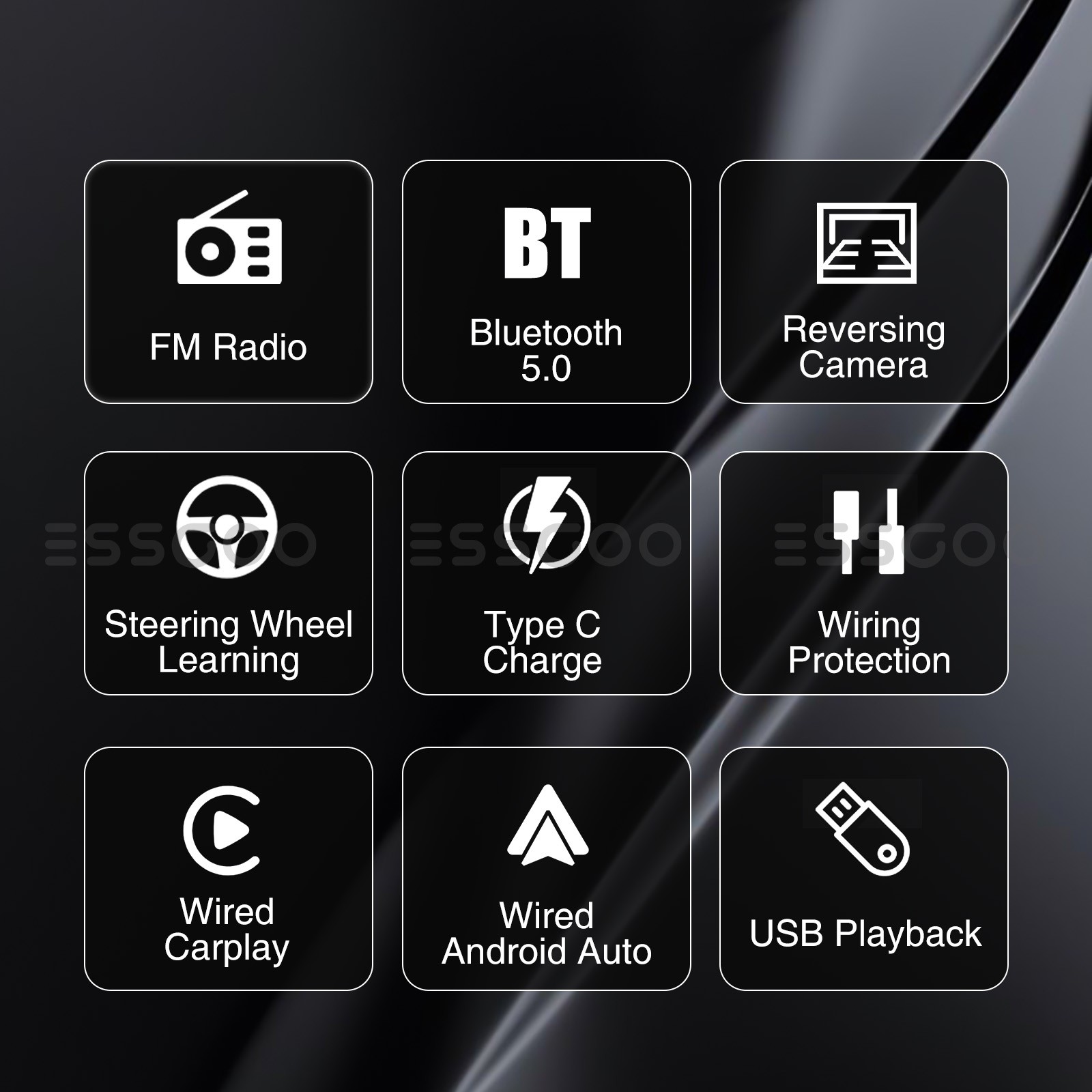 6.36" Single Din Car Stereo Wireless CarPlay Android Auto Radio Bluetooth MP5 FM