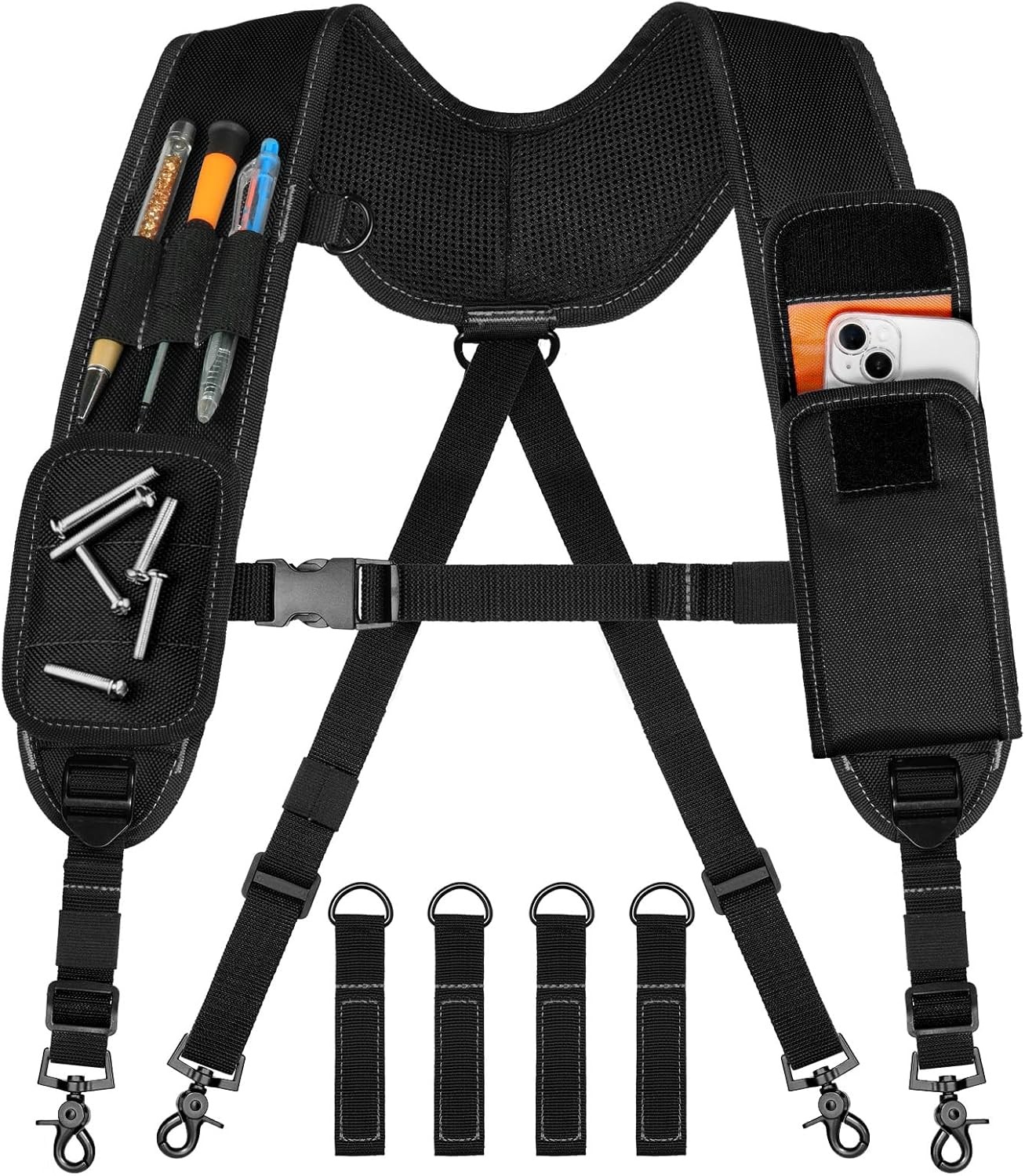Tool Belt Suspenders, Tool Bag Suspenders, Work Belt Suspender with Magnetic Wri