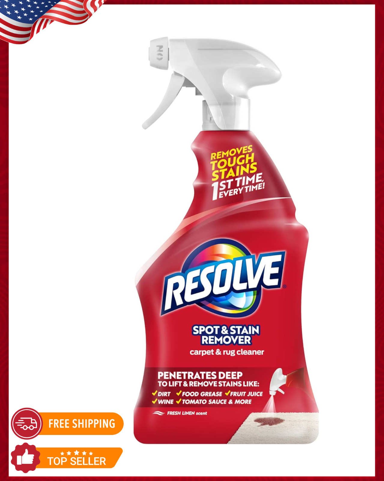 Resolve Carpet & Rug Cleaner Spray Spot & Stain Remover 22oz Deep Clean