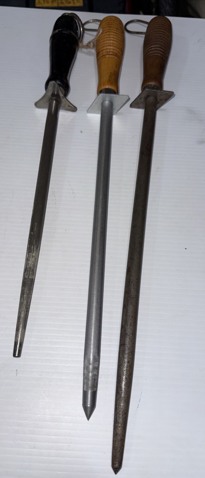Vintage USA TRU EDGE Knife Sharpener STEEL CHEF HONING ROD Ontario & EAGLE CO
