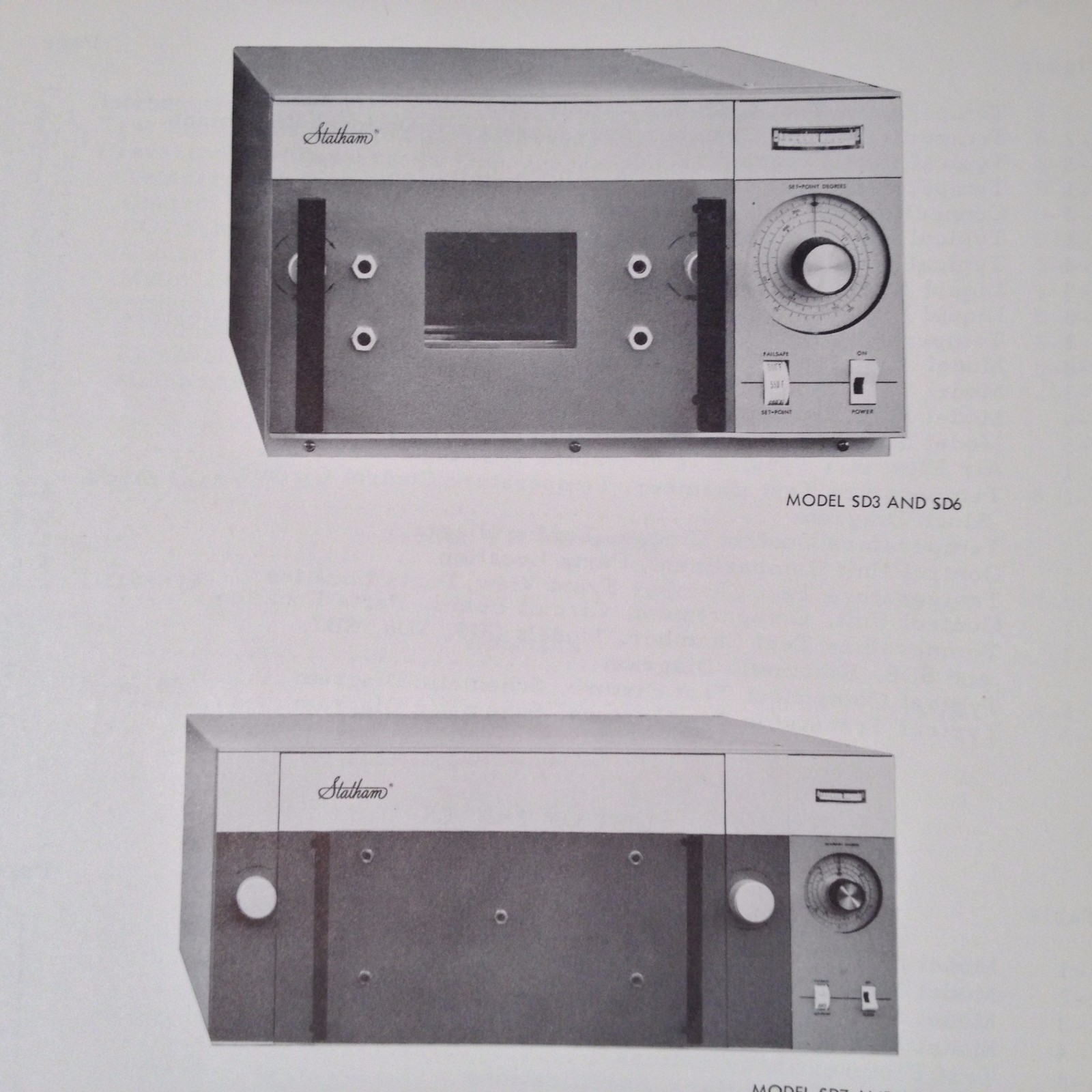 Statham SD3, SD6, SD7, SD8 C-Series Temperature Test Chambers Instruction Manual