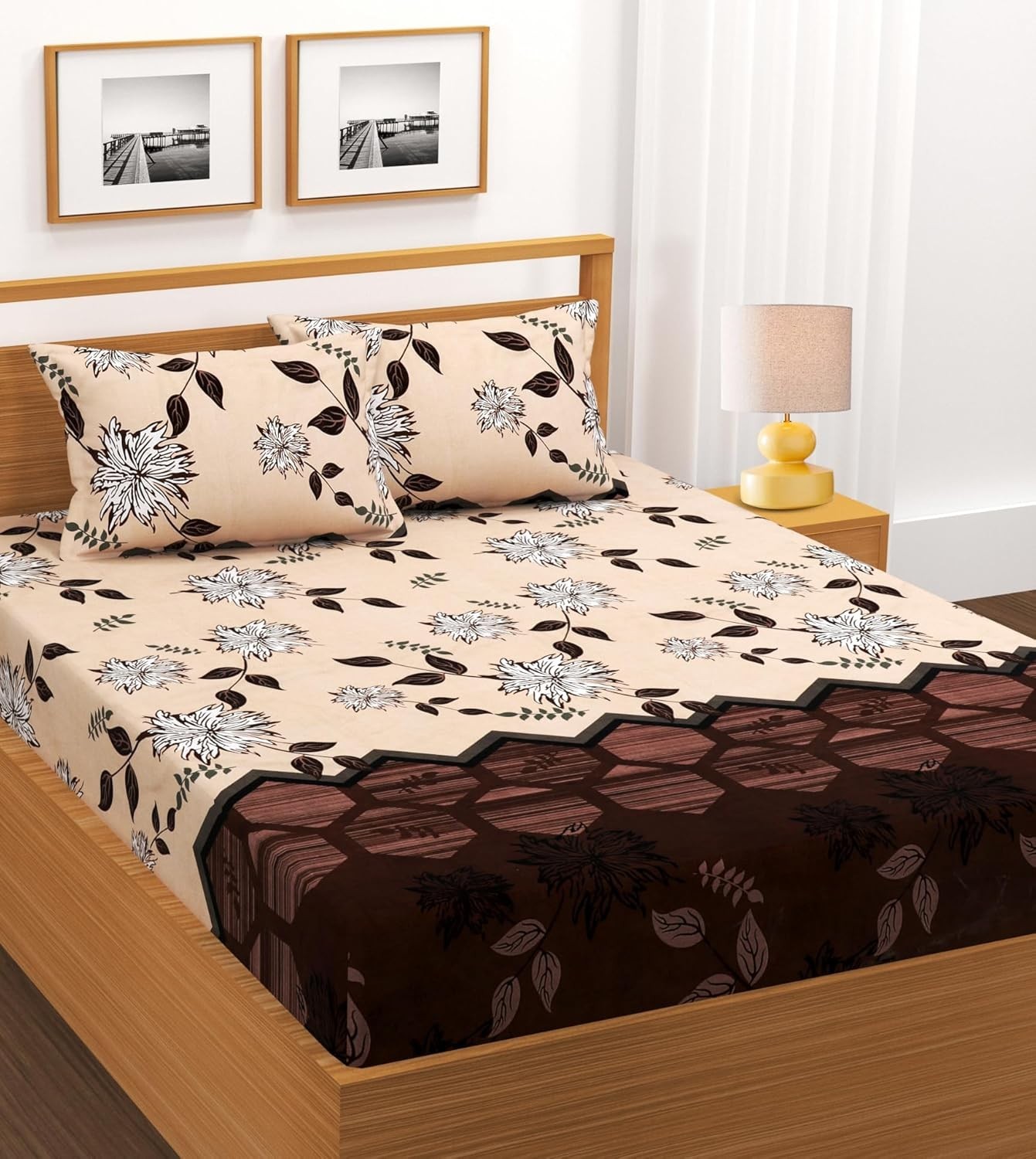 Cotton Elastic Fitted Bedsheet – Soft & Wrinkle-Free for Mattress code 9
