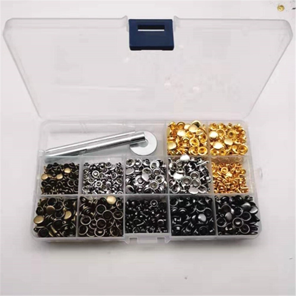 480 Sets Leather Cap Rivet with Installation Tools for Crafting and Repairs