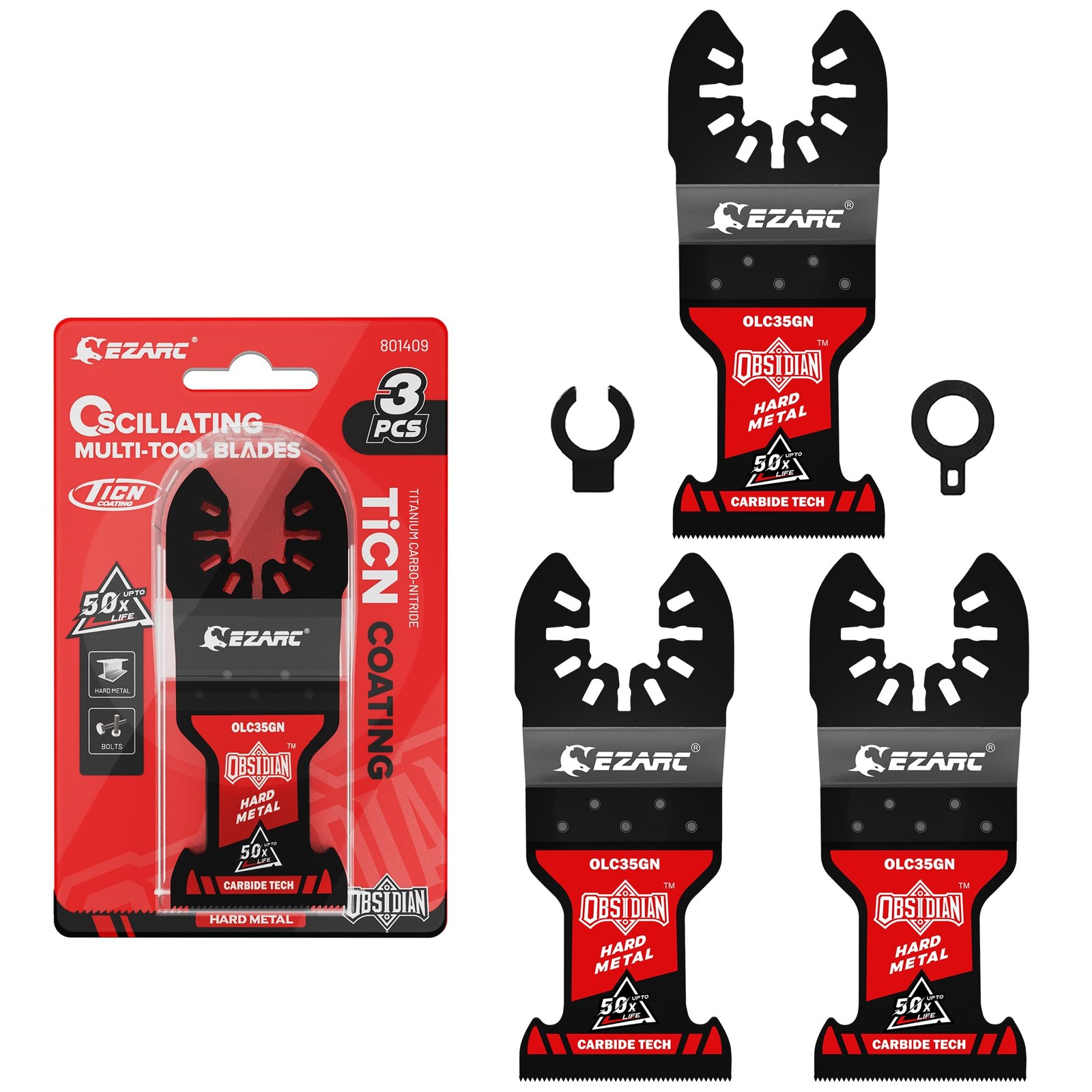 EZARC Obsidian Carbide Oscillating Saw Blades, Multi Tool Blades Quick Silver