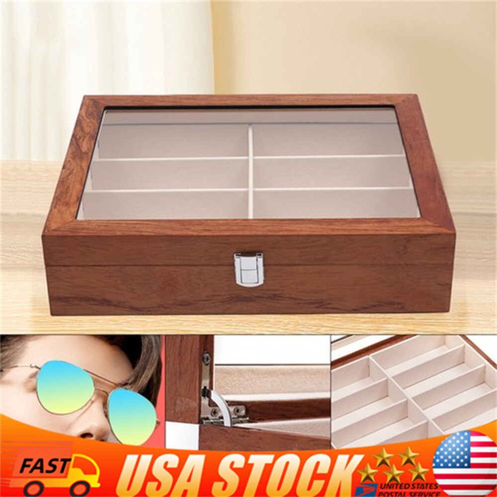 Multi Sunglasses Organizer for Women Men Eyeglasses Eyewear Display Case 8-Slots