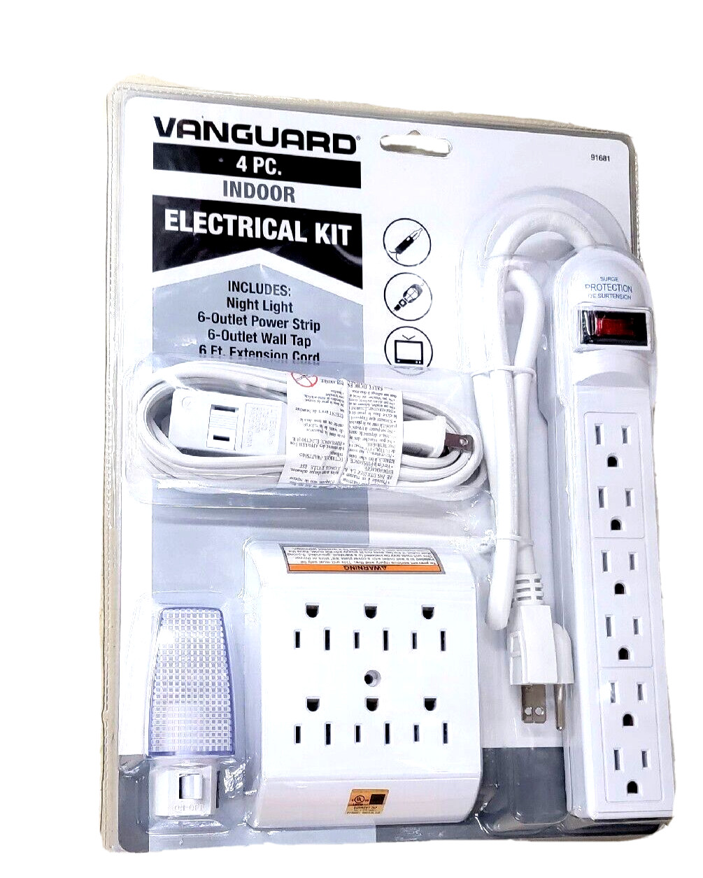 Vanguard 4pc Indoor Power Strip Electrical Kit