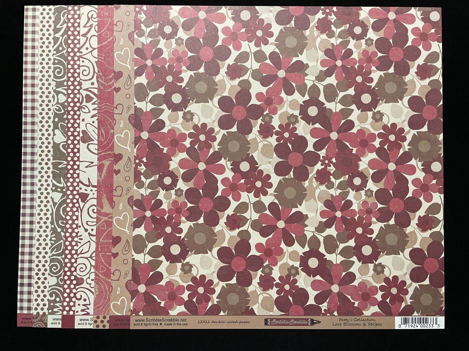 SCRIBBLE SCRABBLE "BETTY'S COLLECTION" 12X12 DS HEAVY PAPERS
