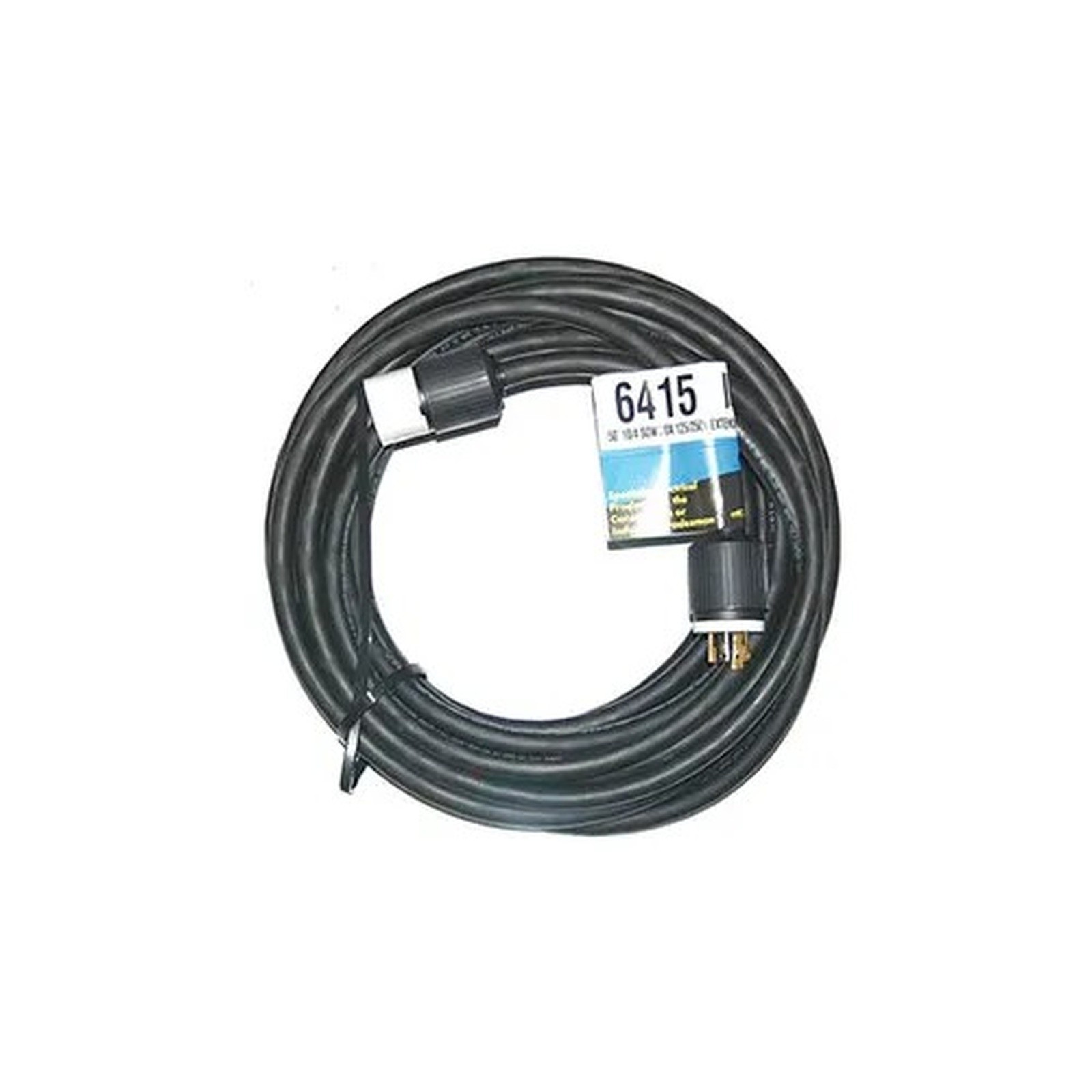 50�� 10/4, SOW, Rubber Extension Cord, 30A, 125/250V, NEMA L14-30P to L14-30R