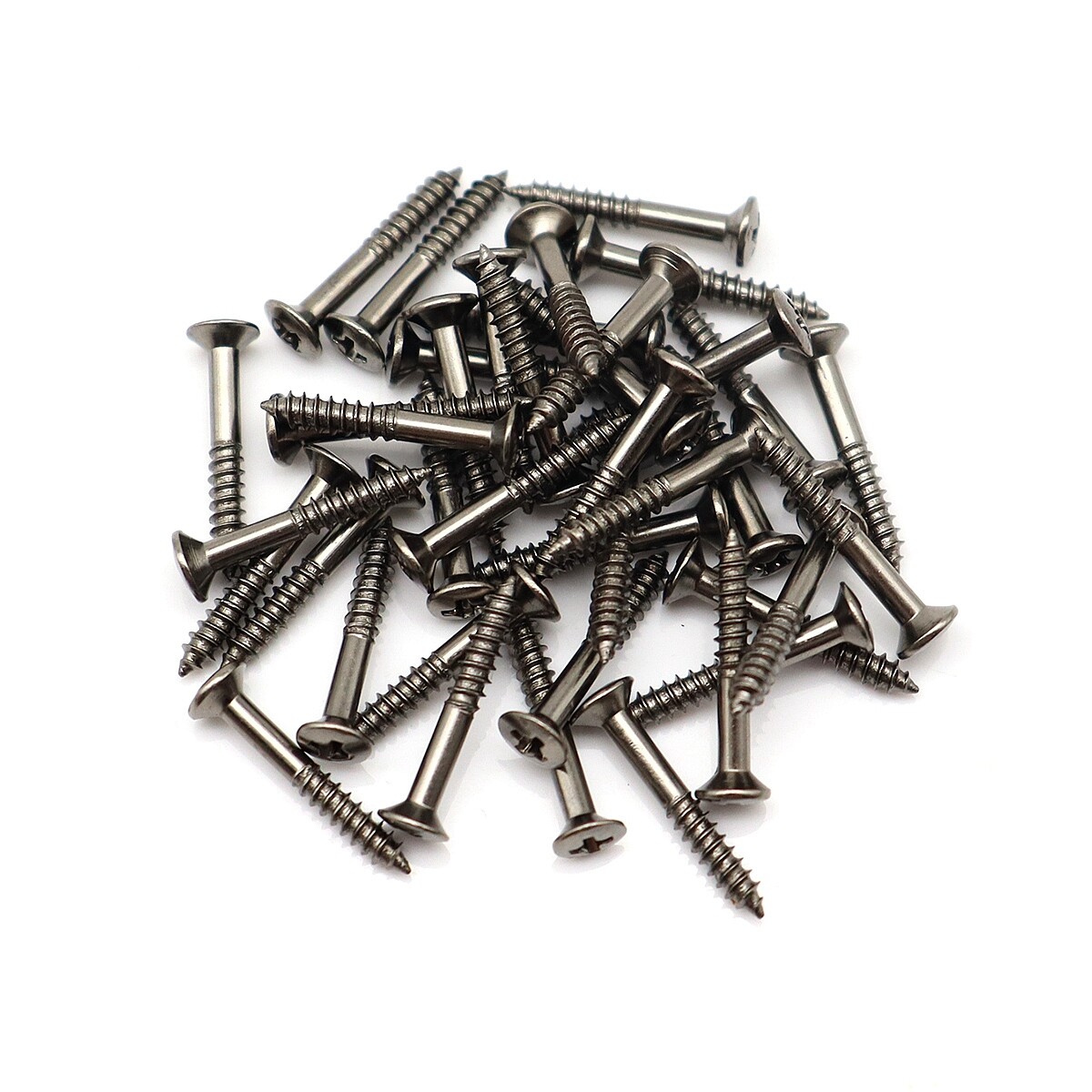 50 Pcs Guitar Humbucker Pickup Ring Frame Mounting Screws 2.5*18mm Black Nickel