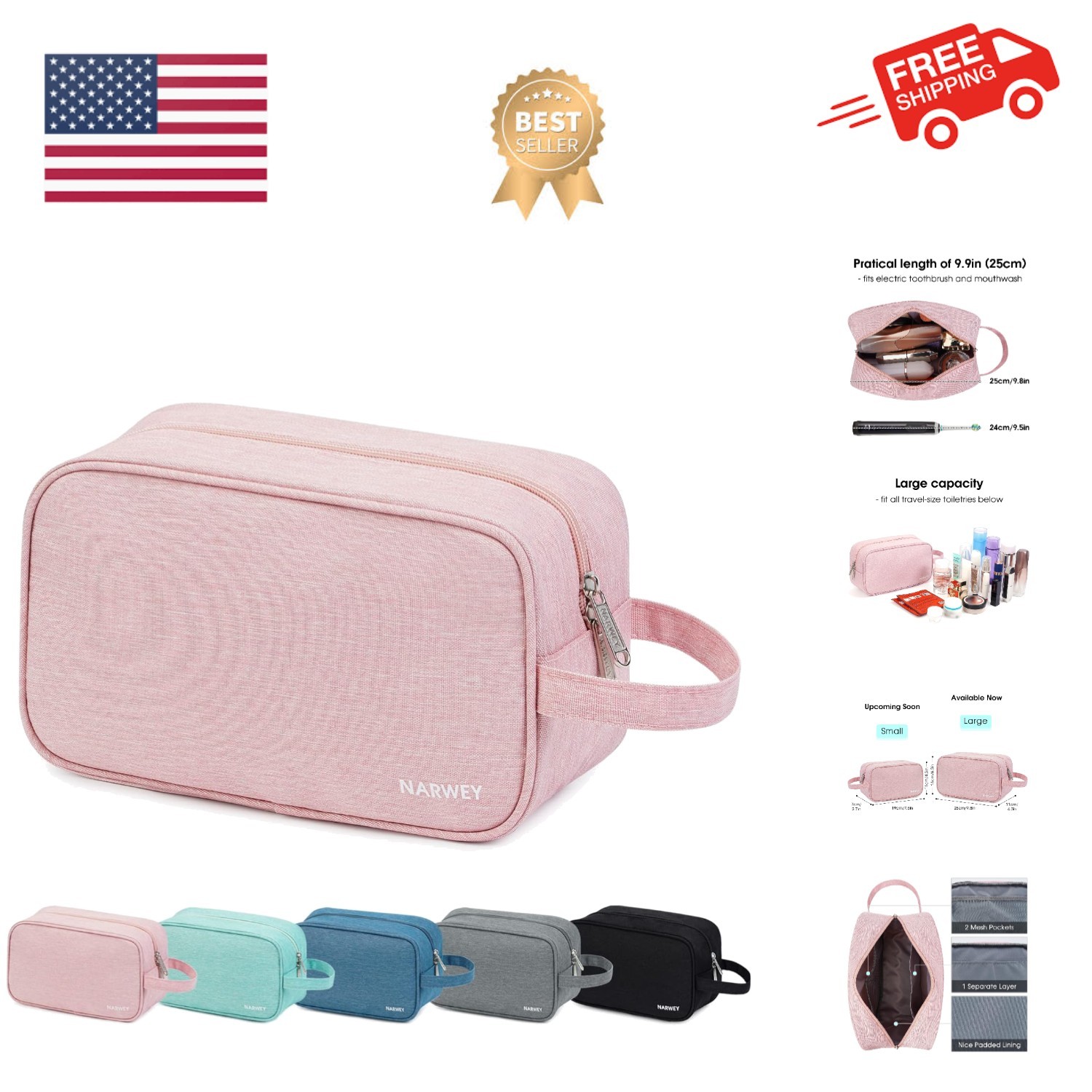 Travel Toiletry Bag for Women Traveling Dopp Kit Men Travel Bag for Toiletrie...