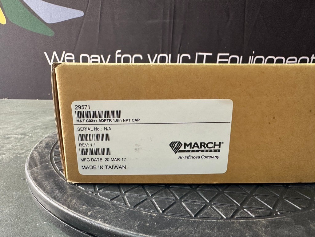 March Networks 29571 1.5in NPT Cap Mount Adapter MNT C03xx Camera Mount Open Box