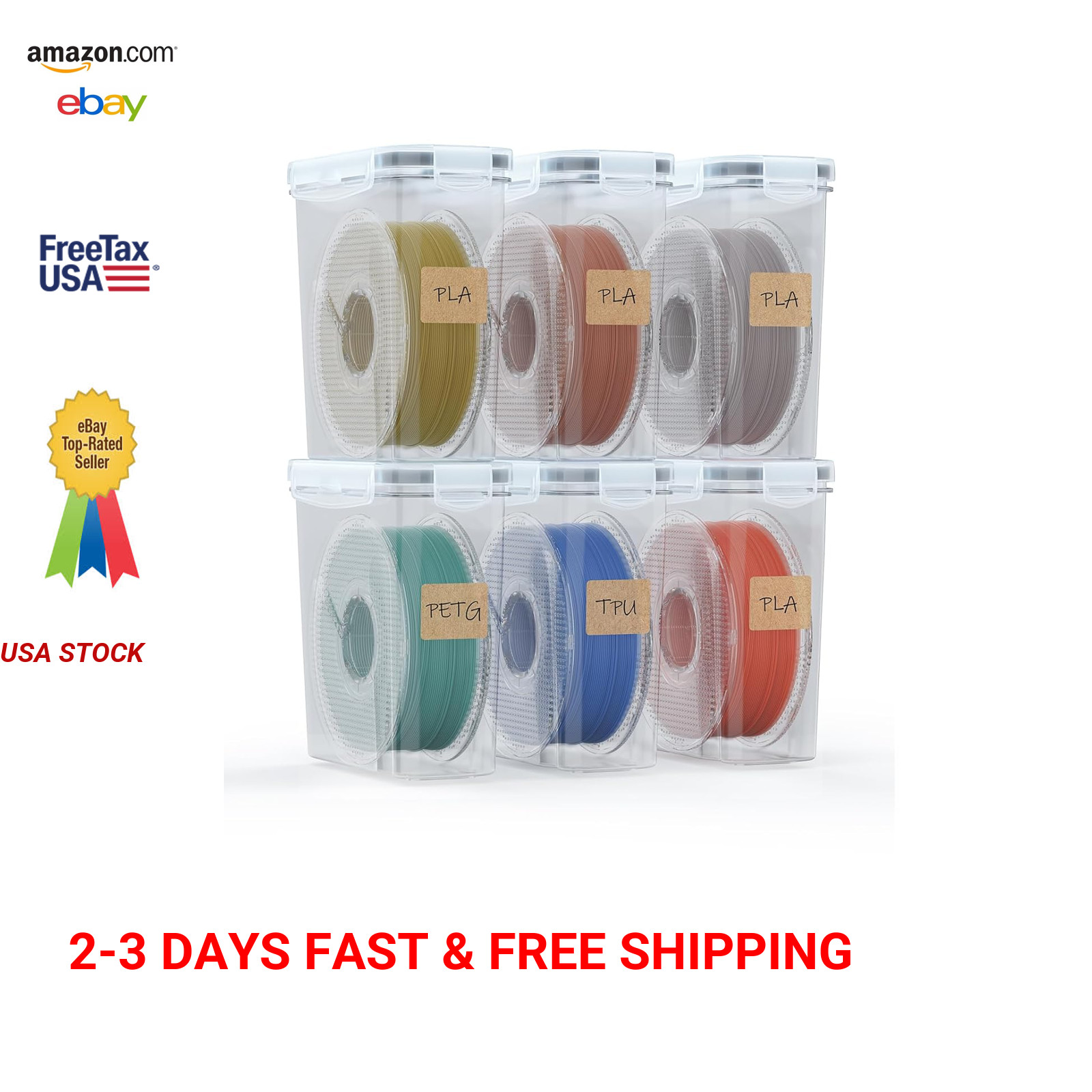 Filament Storage Box 6 Pack for 3D Printing Sealing Dust-Proof WaterProof