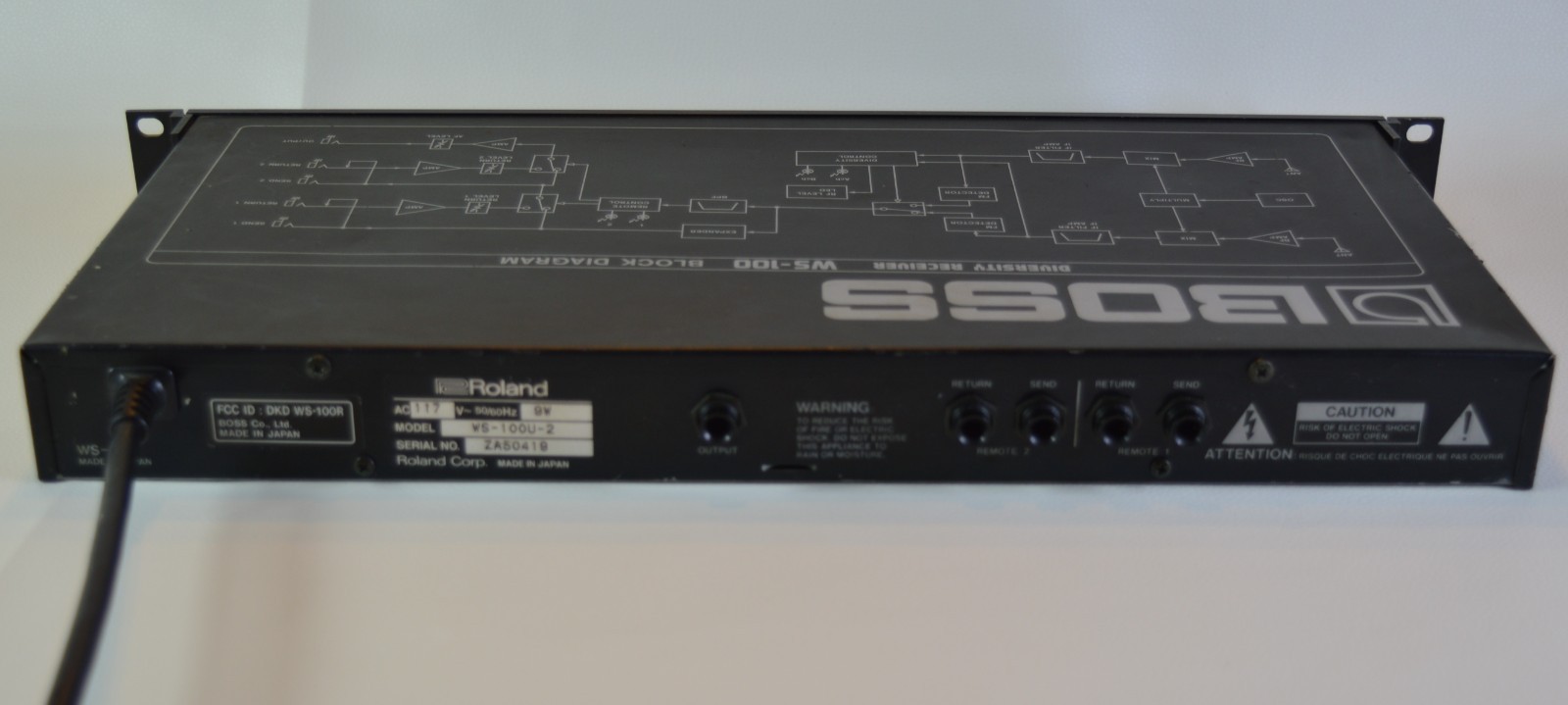 Boss WS-100 Wireless System Diversity Receiver - Vintage 1980s Rack Mountable