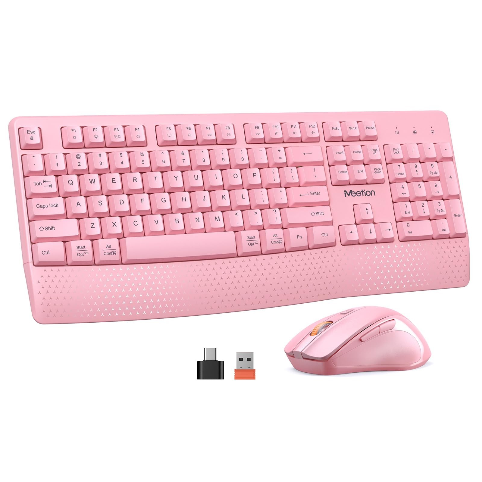 MEETION Wireless Keyboard and Mouse, Full-Sized Cordless Keyboard with Wrist ...