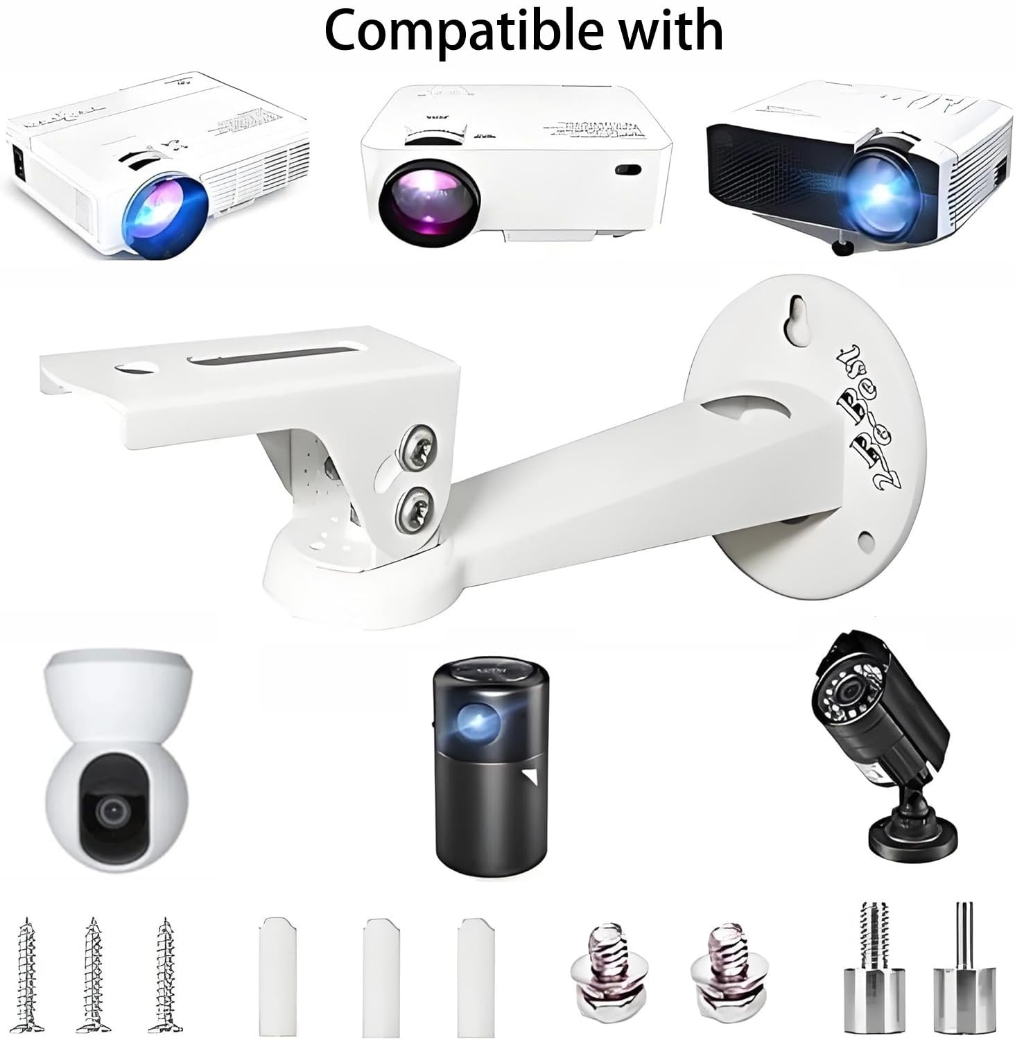 Mini Projector Wall Mount 360° Rotation 7.8” Length 11 lbs Load Projector Wal...