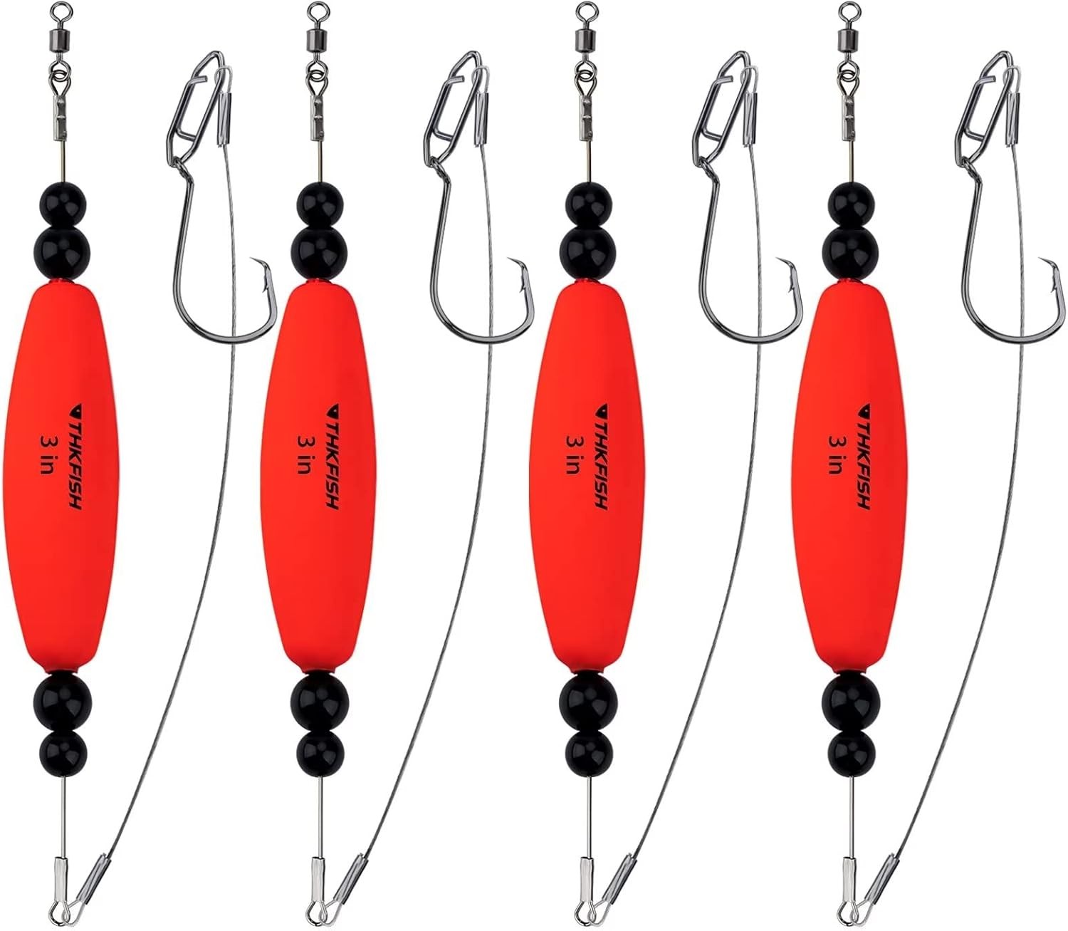 THKFISH 4PCS 2.5in/3in Catfish Float Rigs Rattling Line Cork EVA Foam Peg Floats