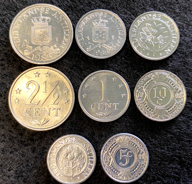 Netherlands Antillies 4 Coins Set  1, 2 1/2, 5, 10 Cents UNC World Coins