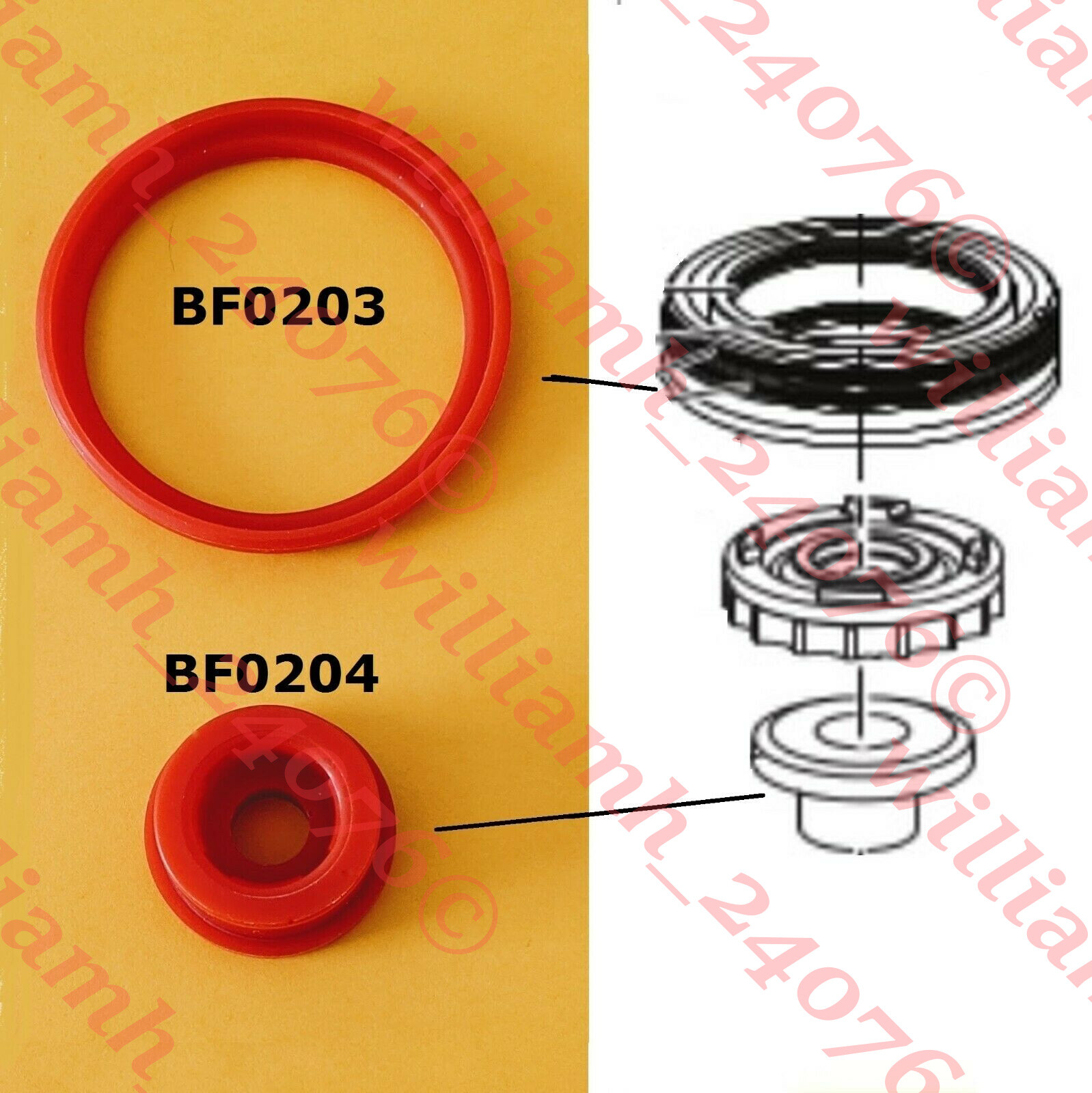 Aftermarket BF0203 + BF0204 seals for Senco Framepro and SCN60 SCN65