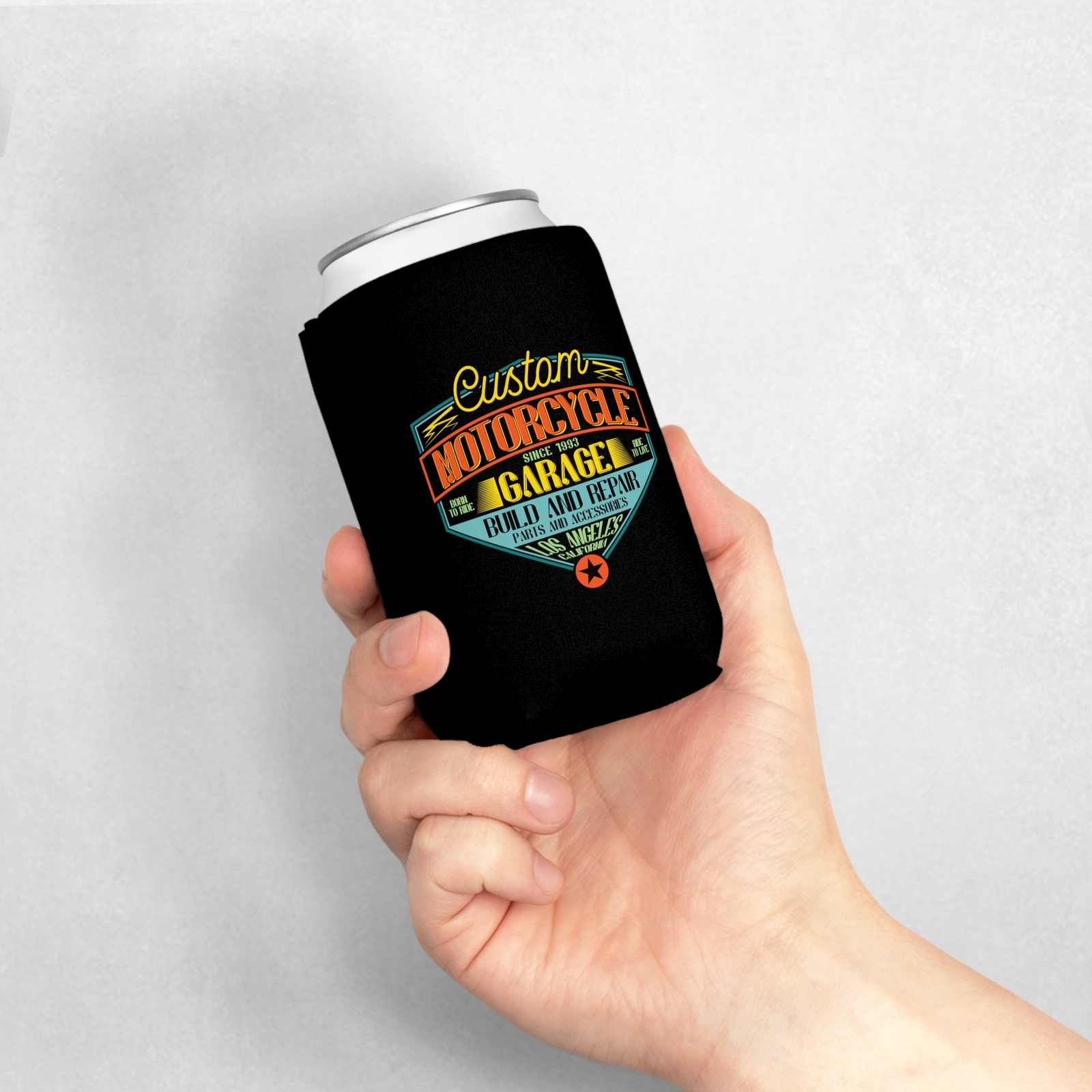 Custom Motorcycle Garage - Can Cooler Sleeve