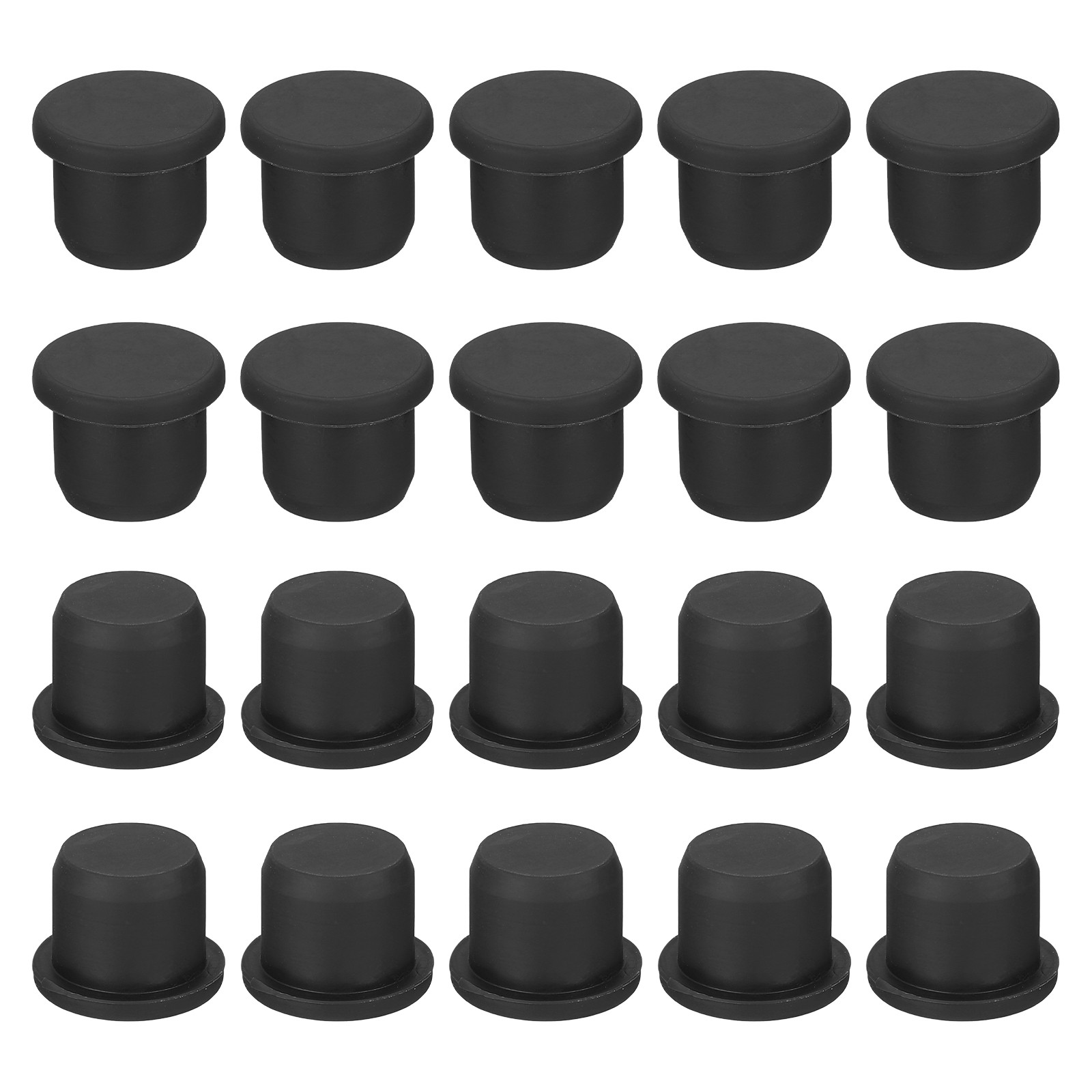 30-Pack Black Rubber Stopper Plugs, 12.5mm Plug Holes for 12mm/0.47-0.47" Hole