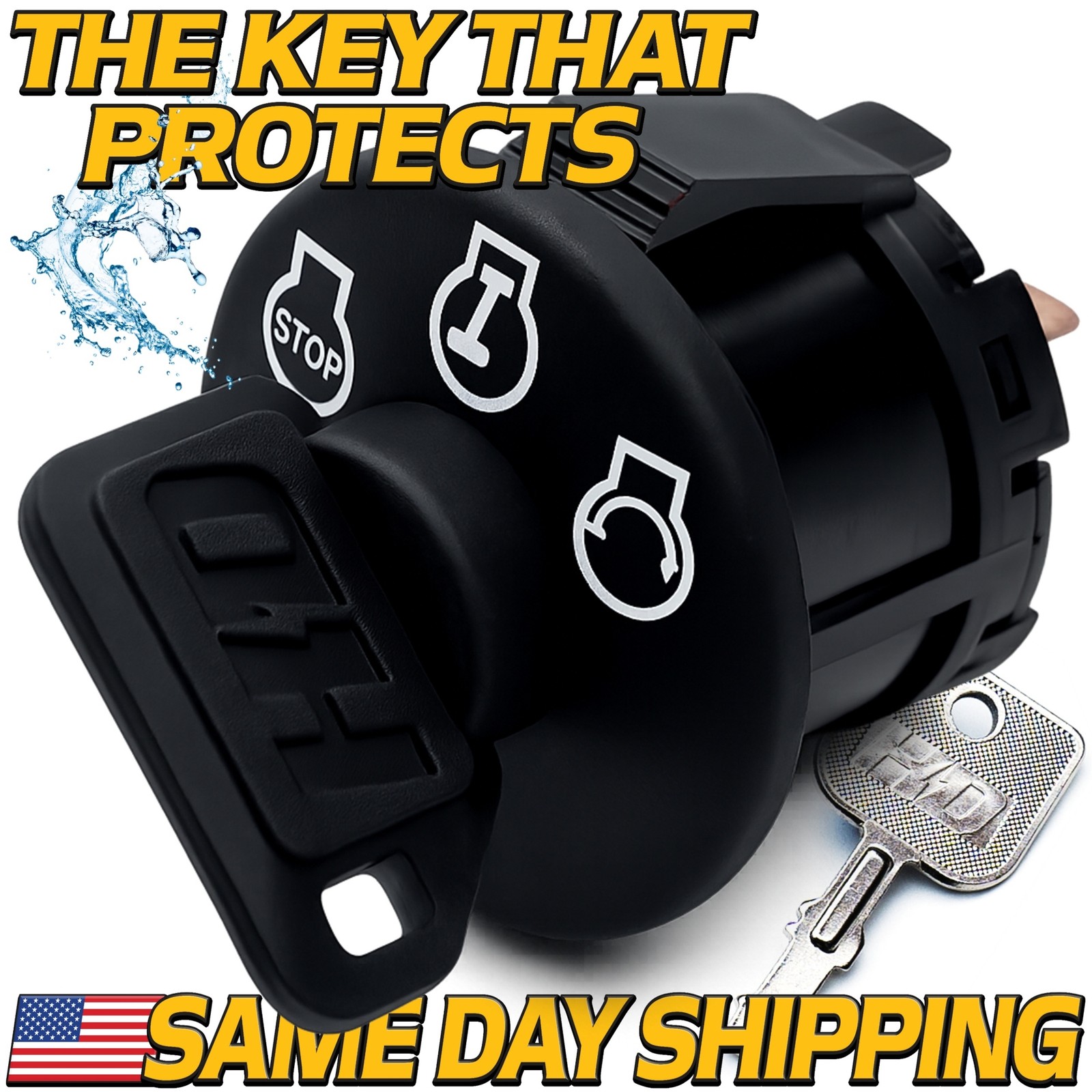 3 Position Starter Ignition Key Switch fits Huskee LT3800 LT4200 w/ 2 Keys