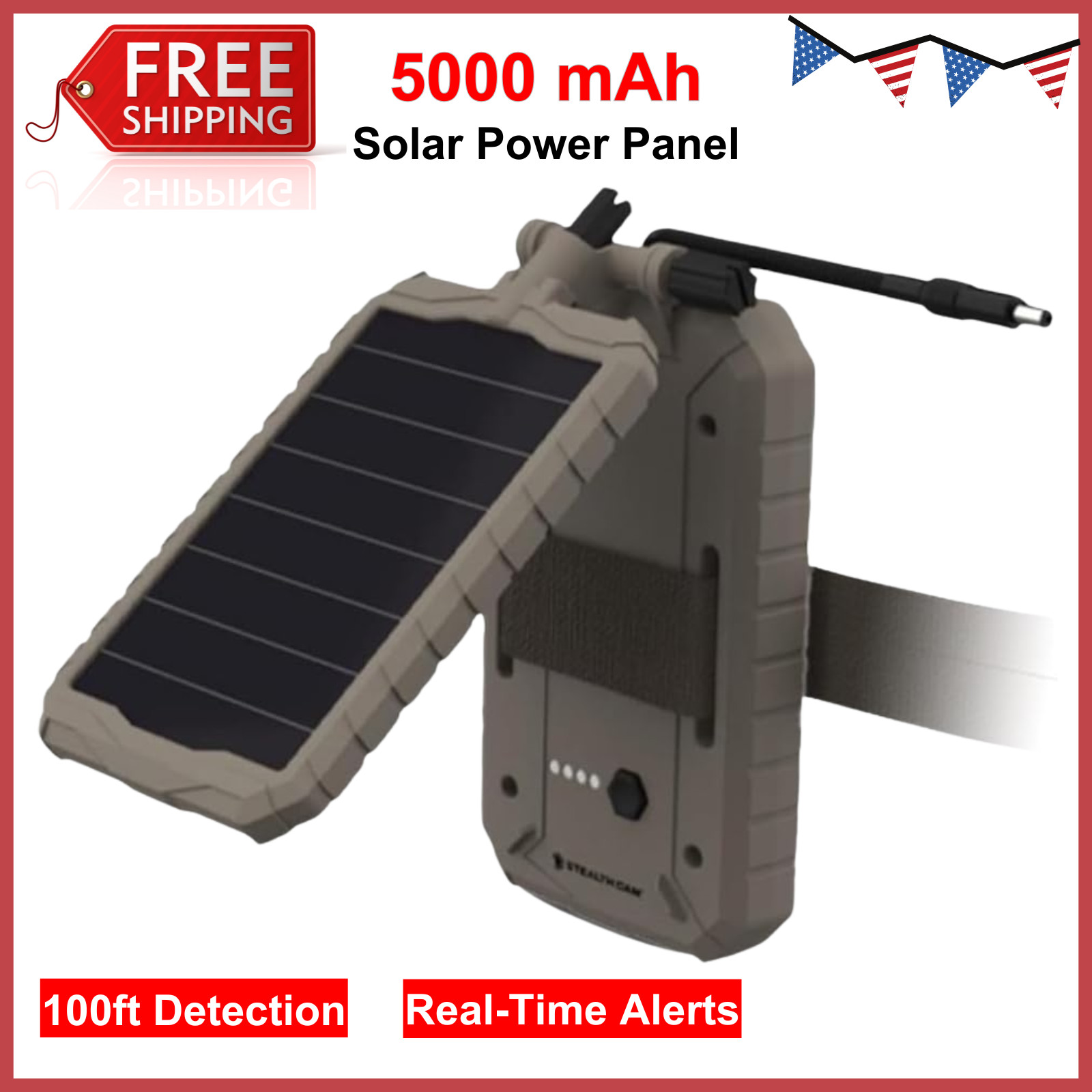 Stealth CAM Sol-Pak 12V Solar Power Panel Battery Pack 5000mAh For Trail Cameras