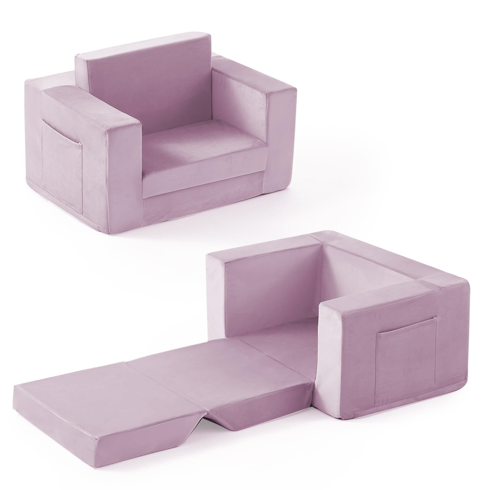Kids Couch, 2-in-1 Toddler Chair Comfy 1-3 Years, Convertible Kids Chair, Tod...