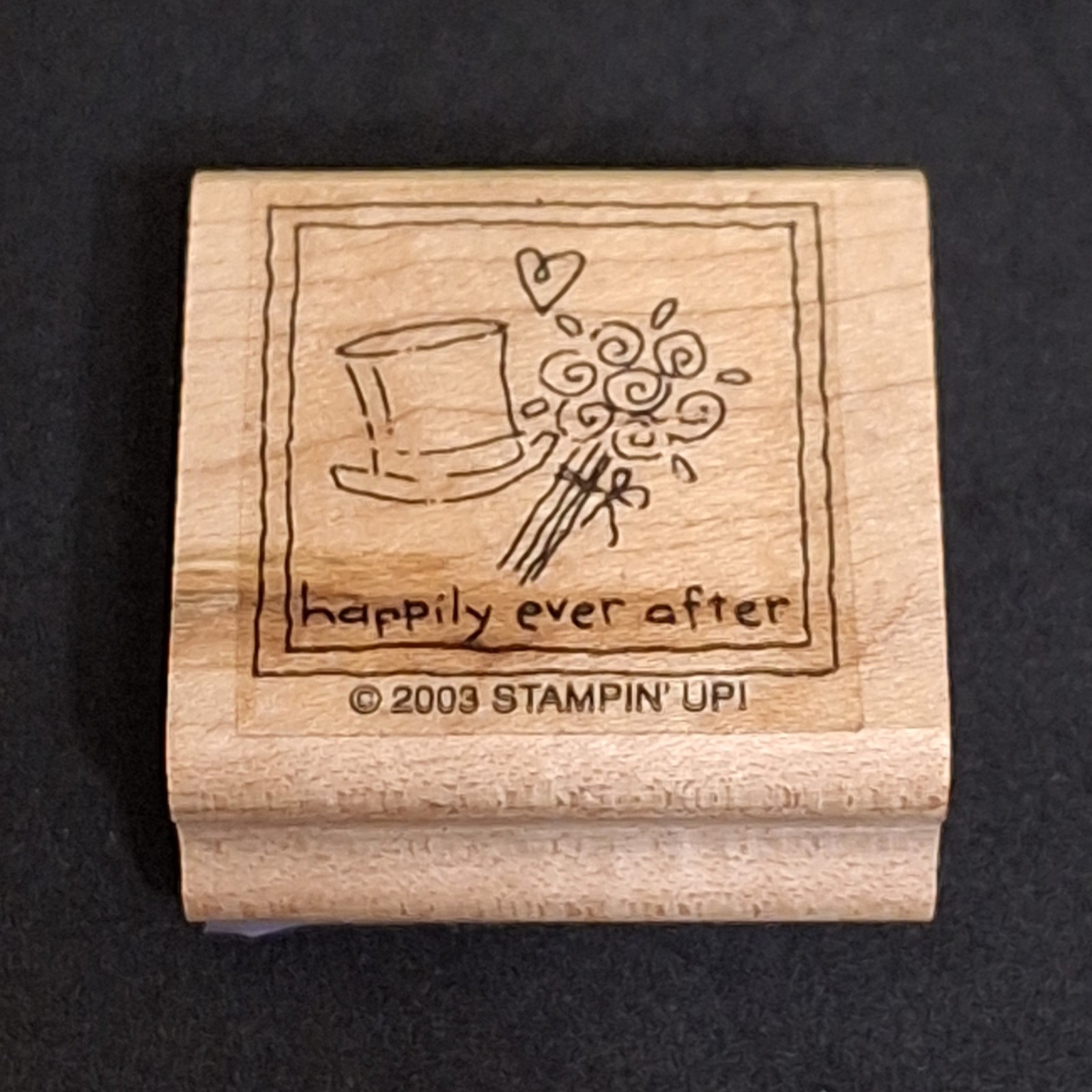 Stampin Up Happily Ever After Rubber Stamp Wedding Top Hat Flower Bouquet 2003