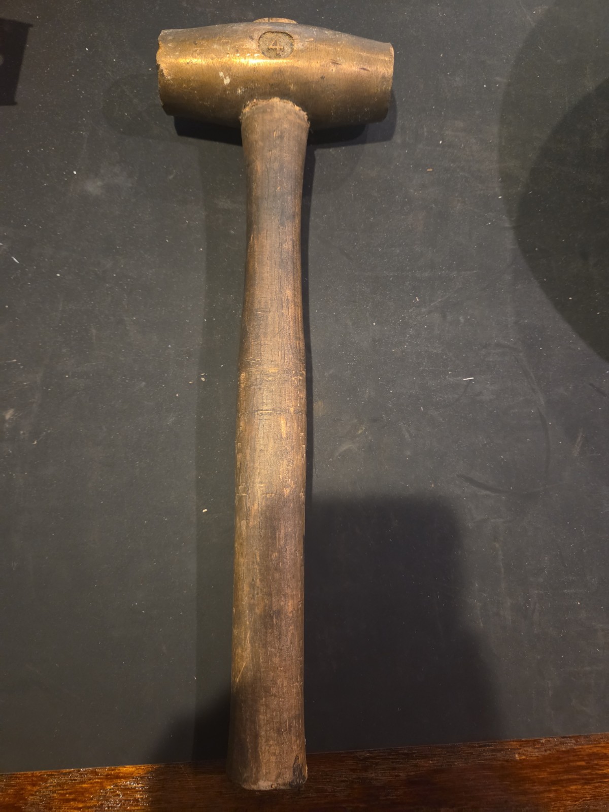 Vintage Brass Mallet 4lbs With Wooden Handle