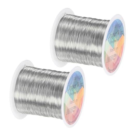 -Rolls 0.3mm Jewelry Wire8 Gauge 38FT Craft Wire 0.3mm 28 Gauge 2 Silver White