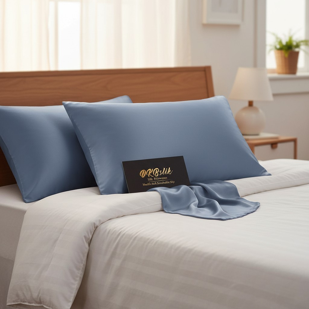 Beauty Sleep Silk Pillow Cases Set of 2, Soft, Zipper Closure, 20x26 Inches