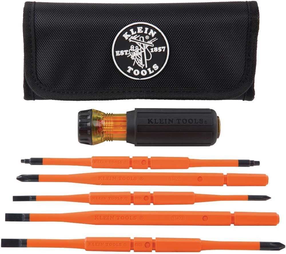 Klein Tools 32288 Insulated Screwdriver, 8-In-1 Screwdriver Set with Interchange